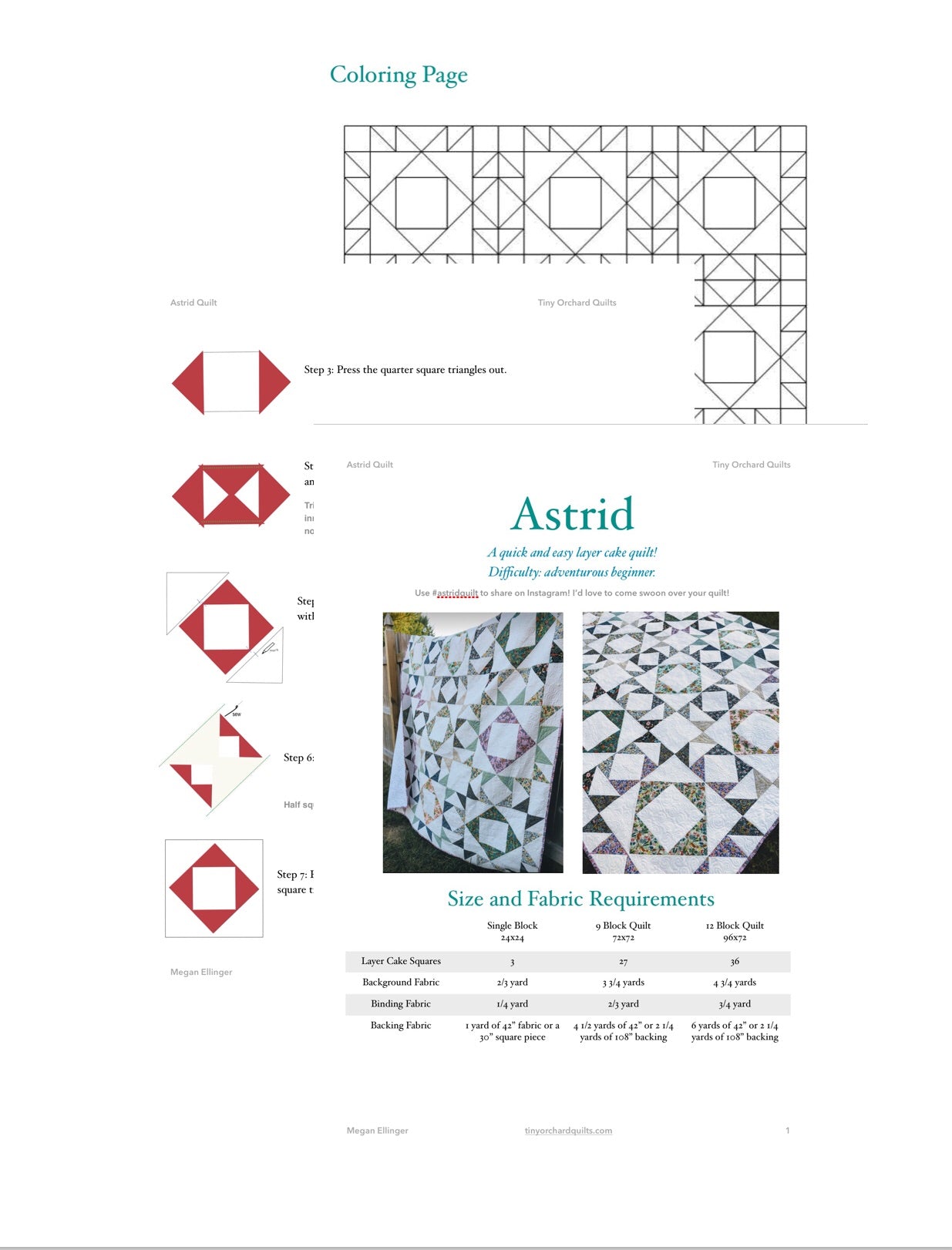 Astrid Quilt Pattern – Tiny Orchard Quilts