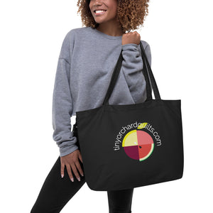 Tiny Orchard Quilts Logo--Large organic tote bag
