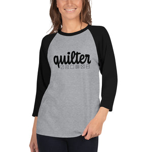Quilter Blocks 3/4 sleeve raglan shirt